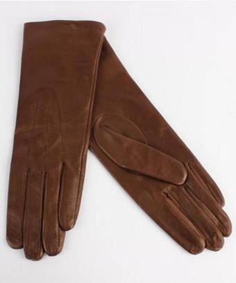 Italian Leather ladies glove with silk lining havana Code-S/LL2724s
